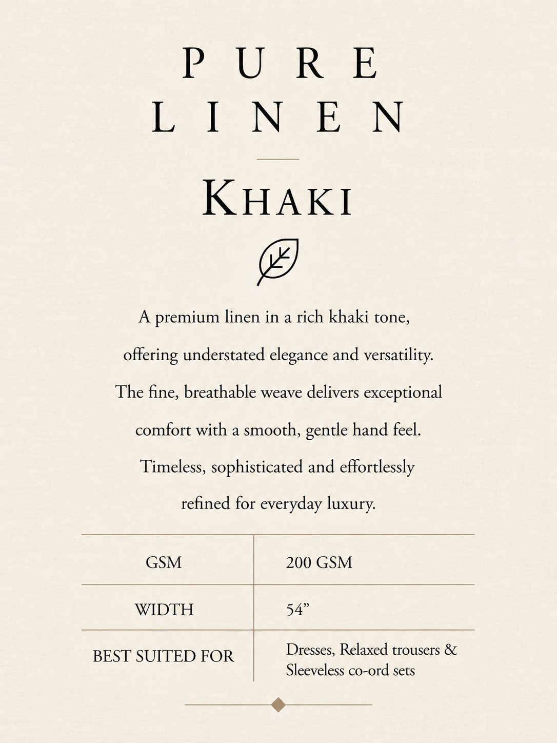 PURE LINEN- KHAKHI GREEN