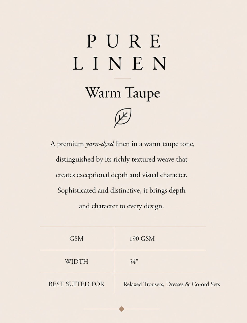 PURE LINEN- WARM TAUPE
