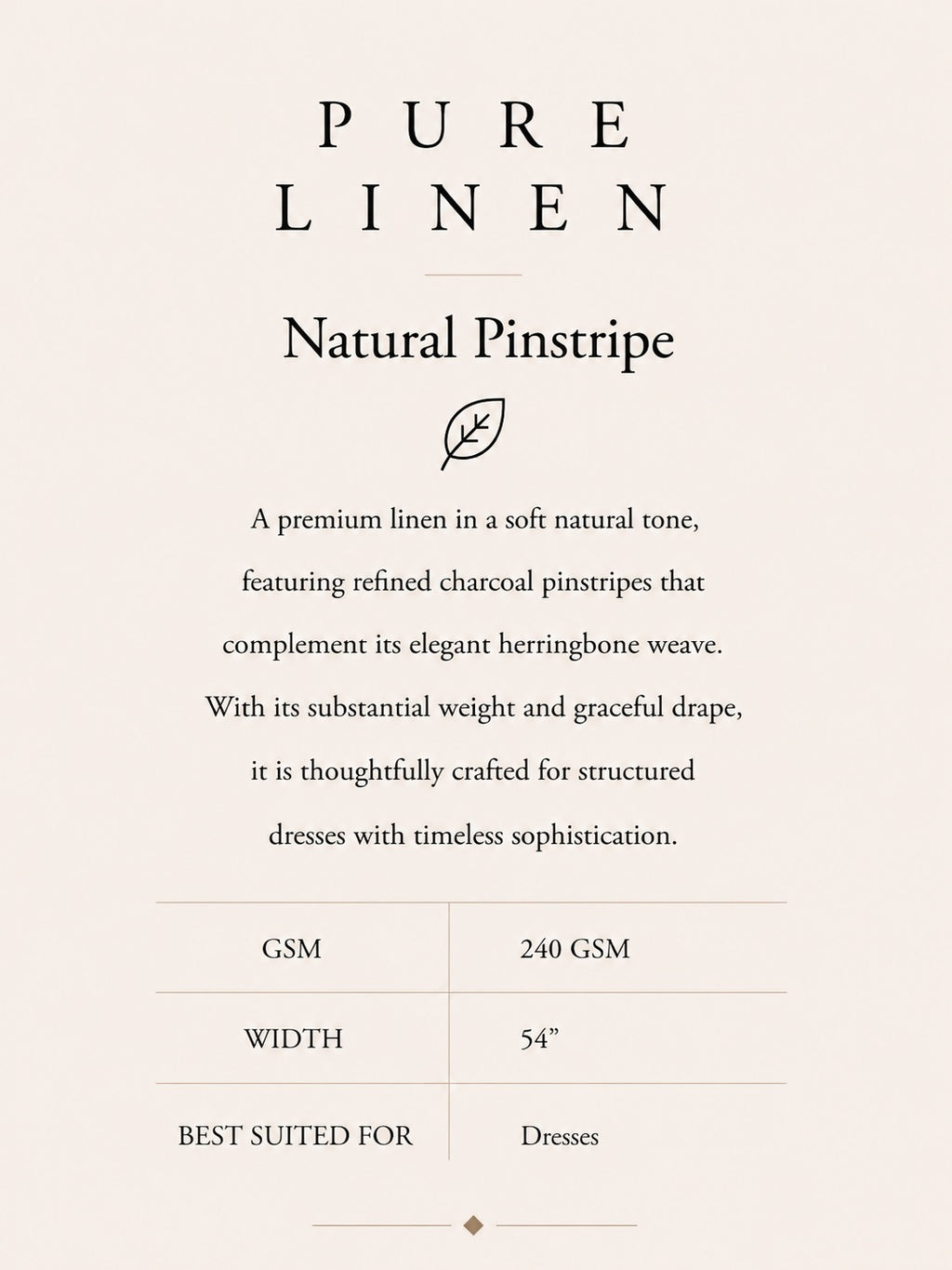 PURE LINEN-NATURAL GREY PINSTRIPES