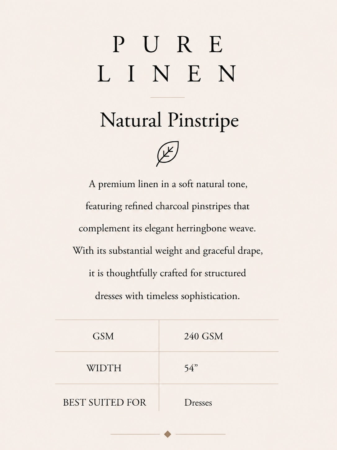PURE LINEN-NATURAL GREY PINSTRIPES