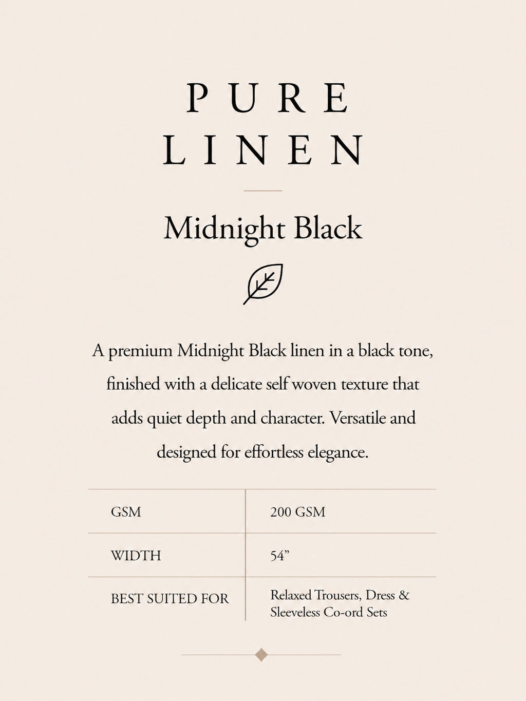 PURE LINEN- MIDNIGHT BLACK