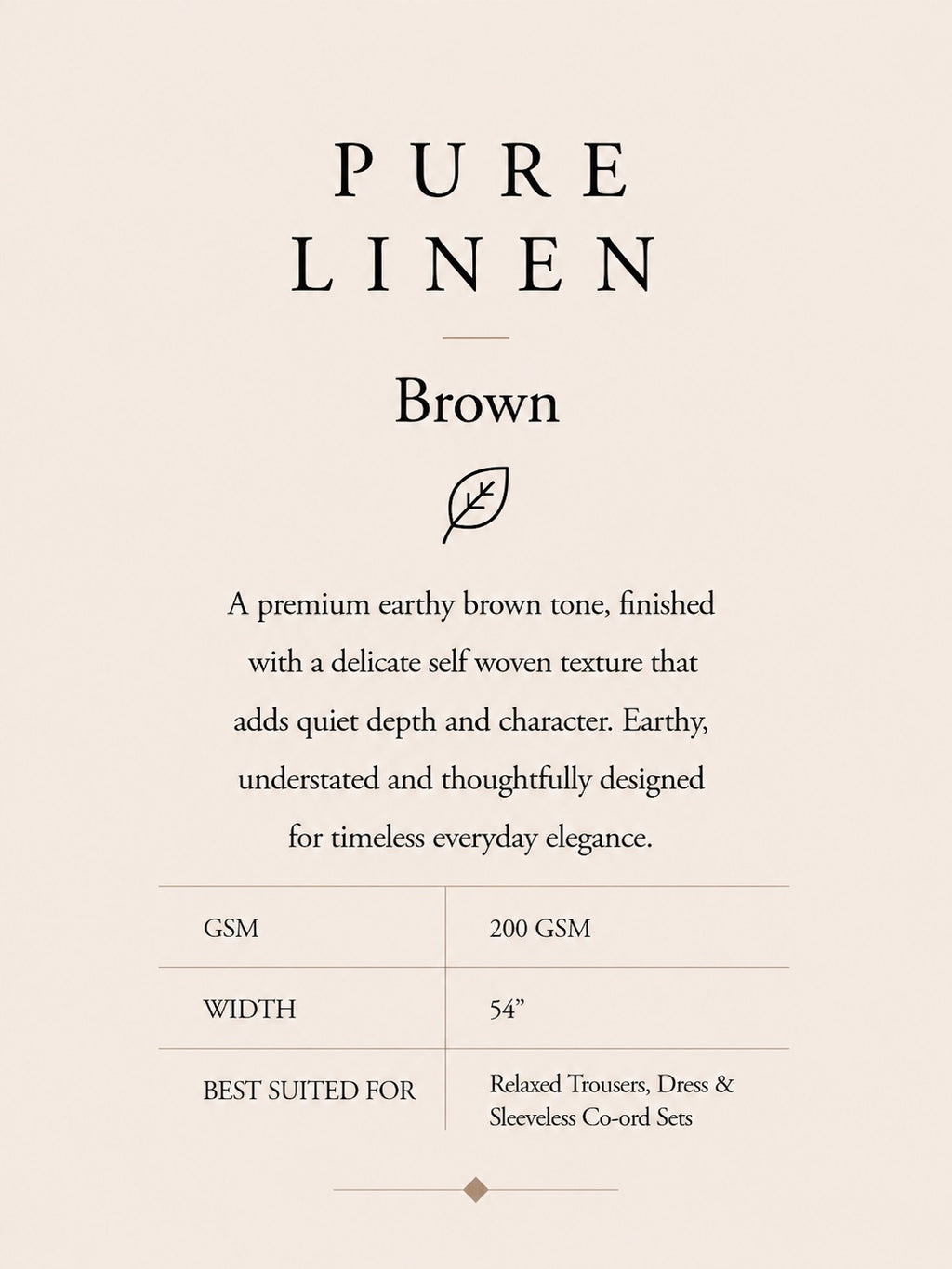 PURE LINEN FABRIC-BROWN