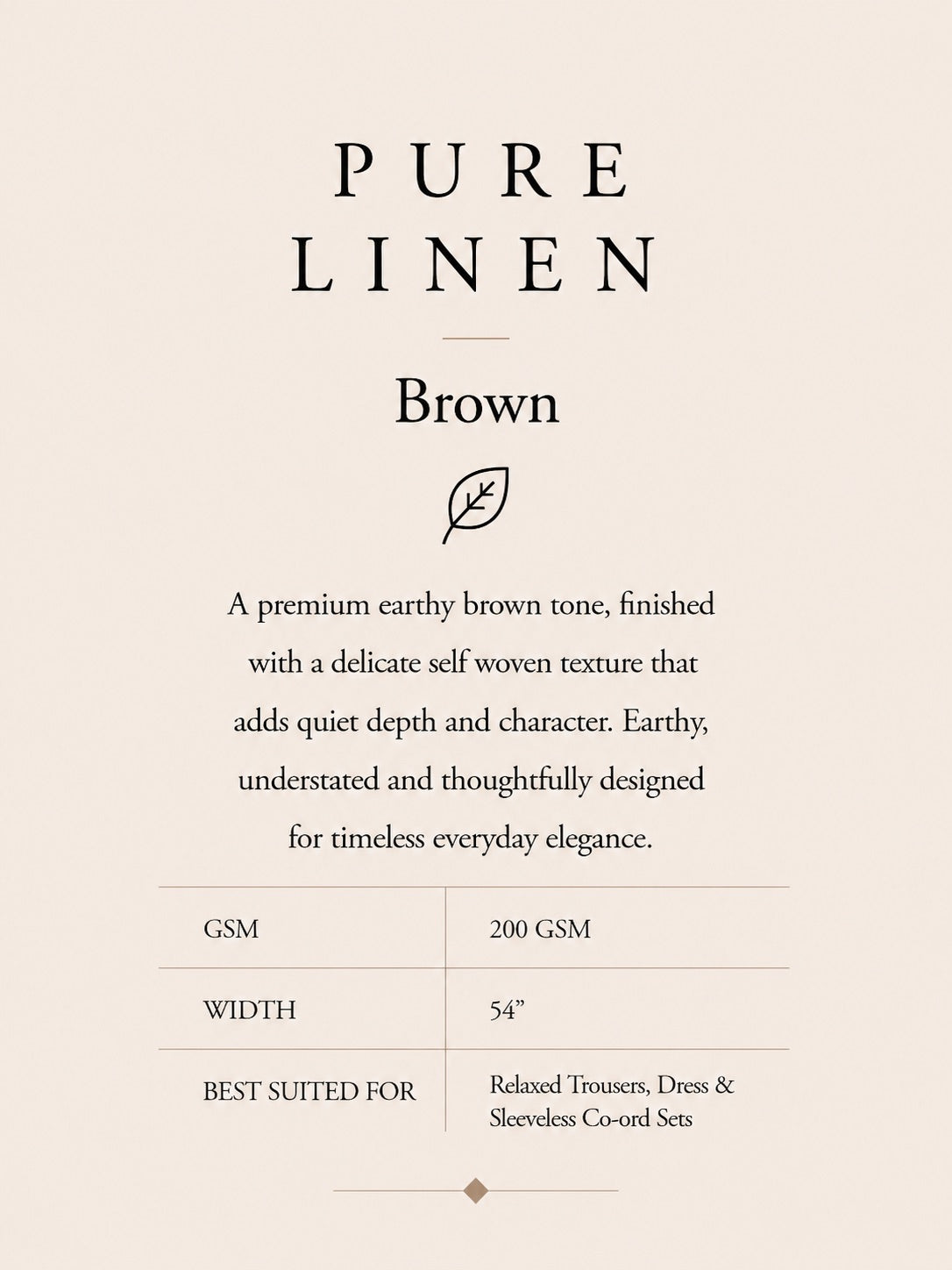 PURE LINEN FABRIC-BROWN