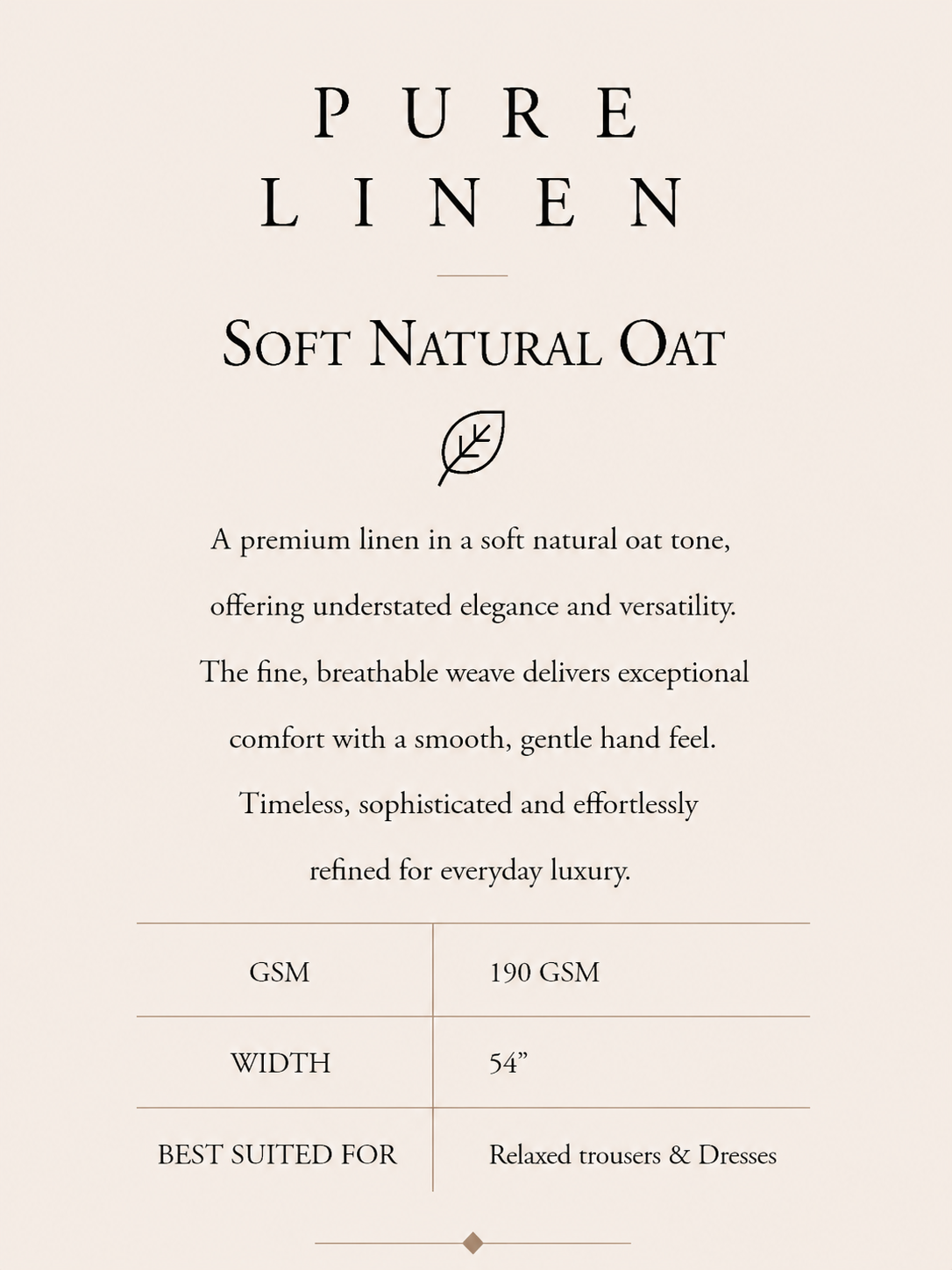 PURE LINEN-SOFT NATURAL OAT