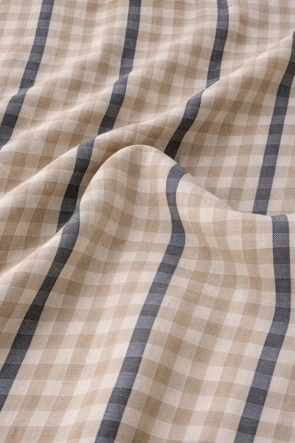 100% LINEN FABRIC -CHECKERD