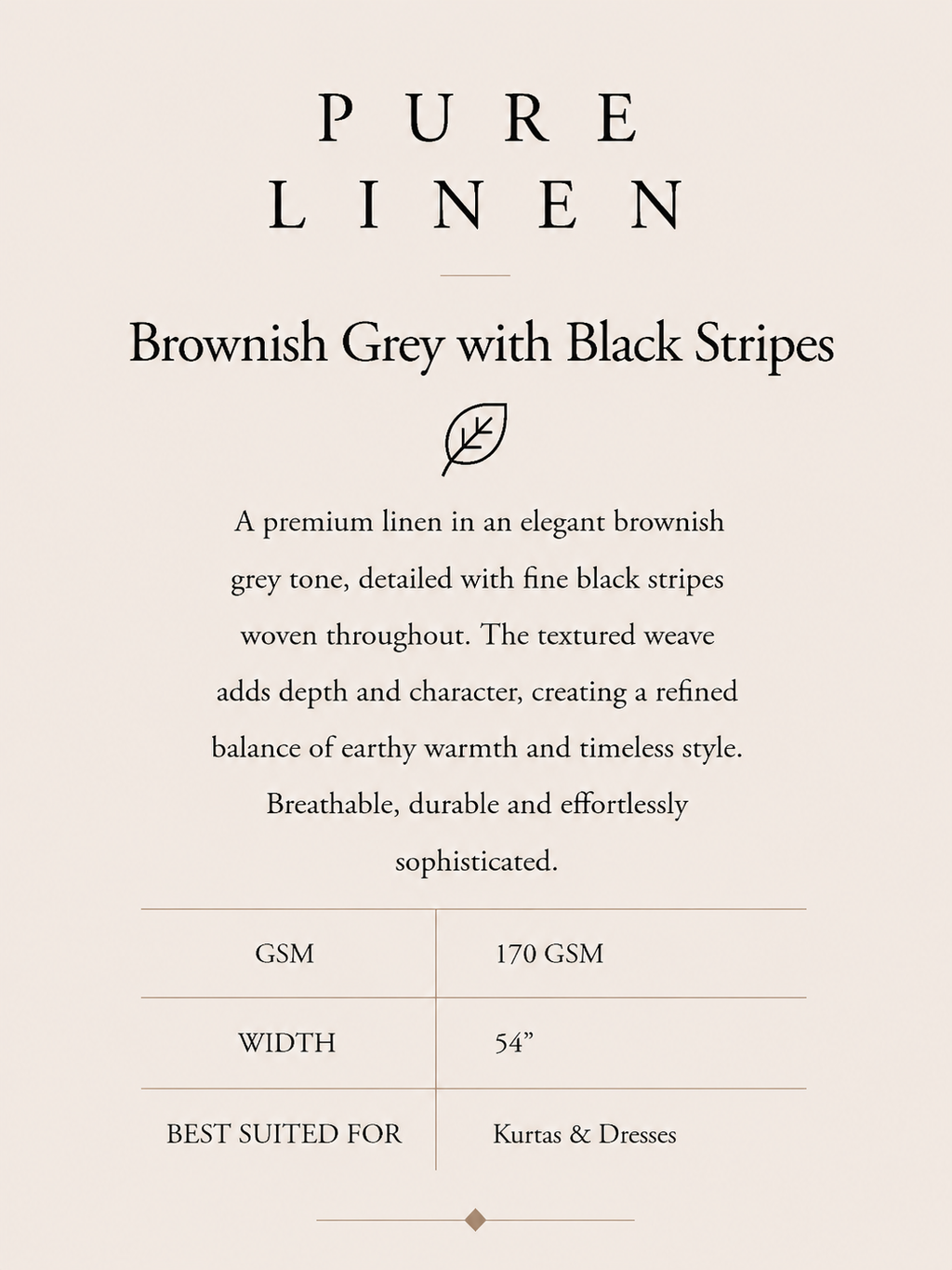 PURE LINEN-LIGHT BISCUIT STRIPED