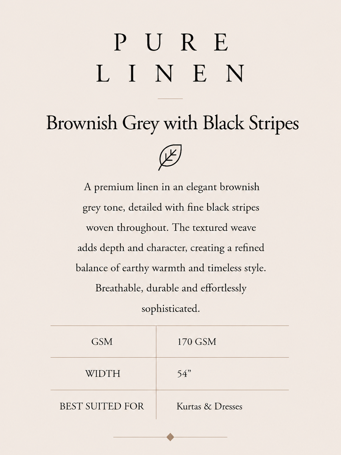 PURE LINEN-LIGHT BISCUIT STRIPED
