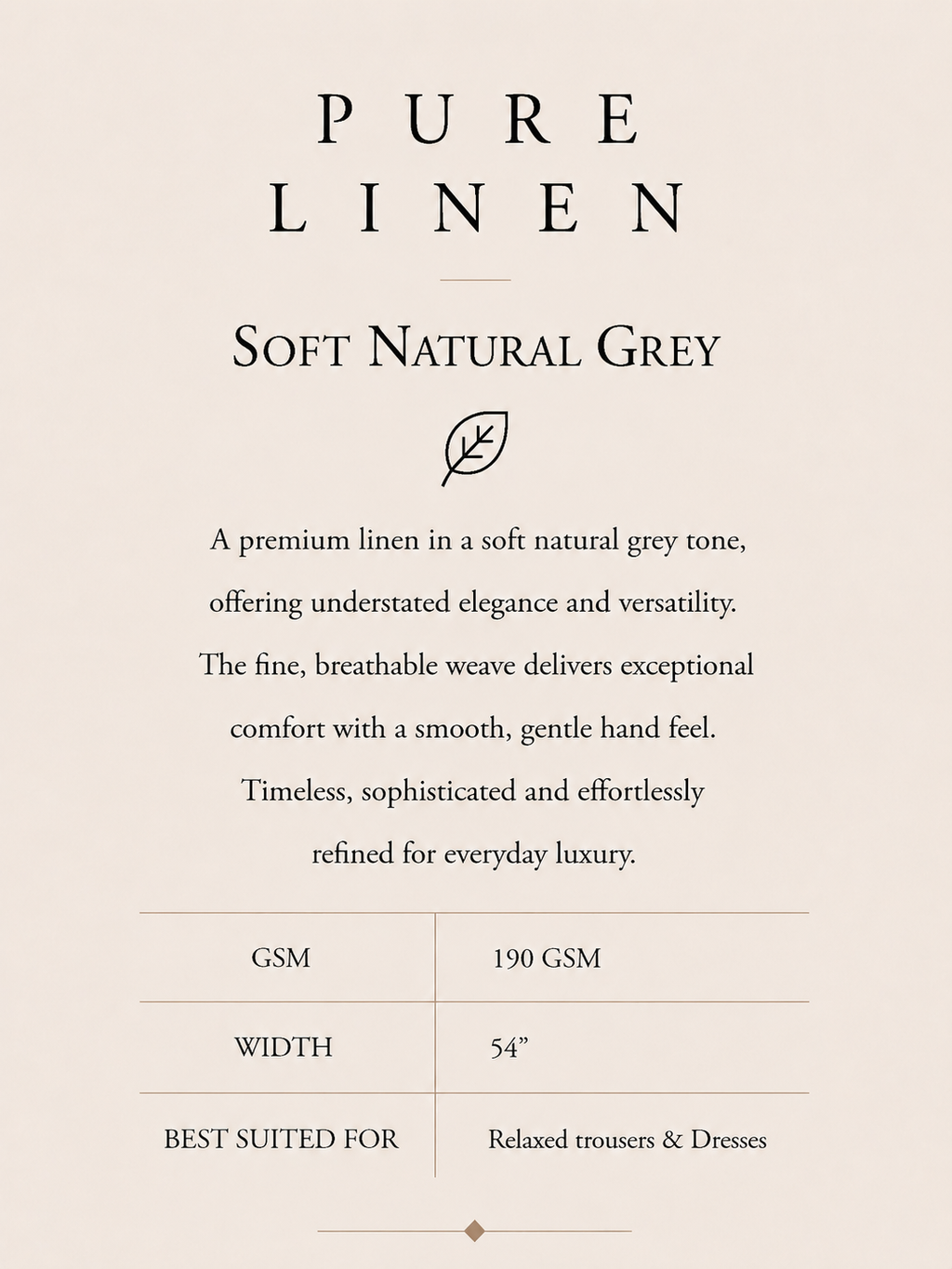 PURE LINEN - SOFT NATURAL GREY