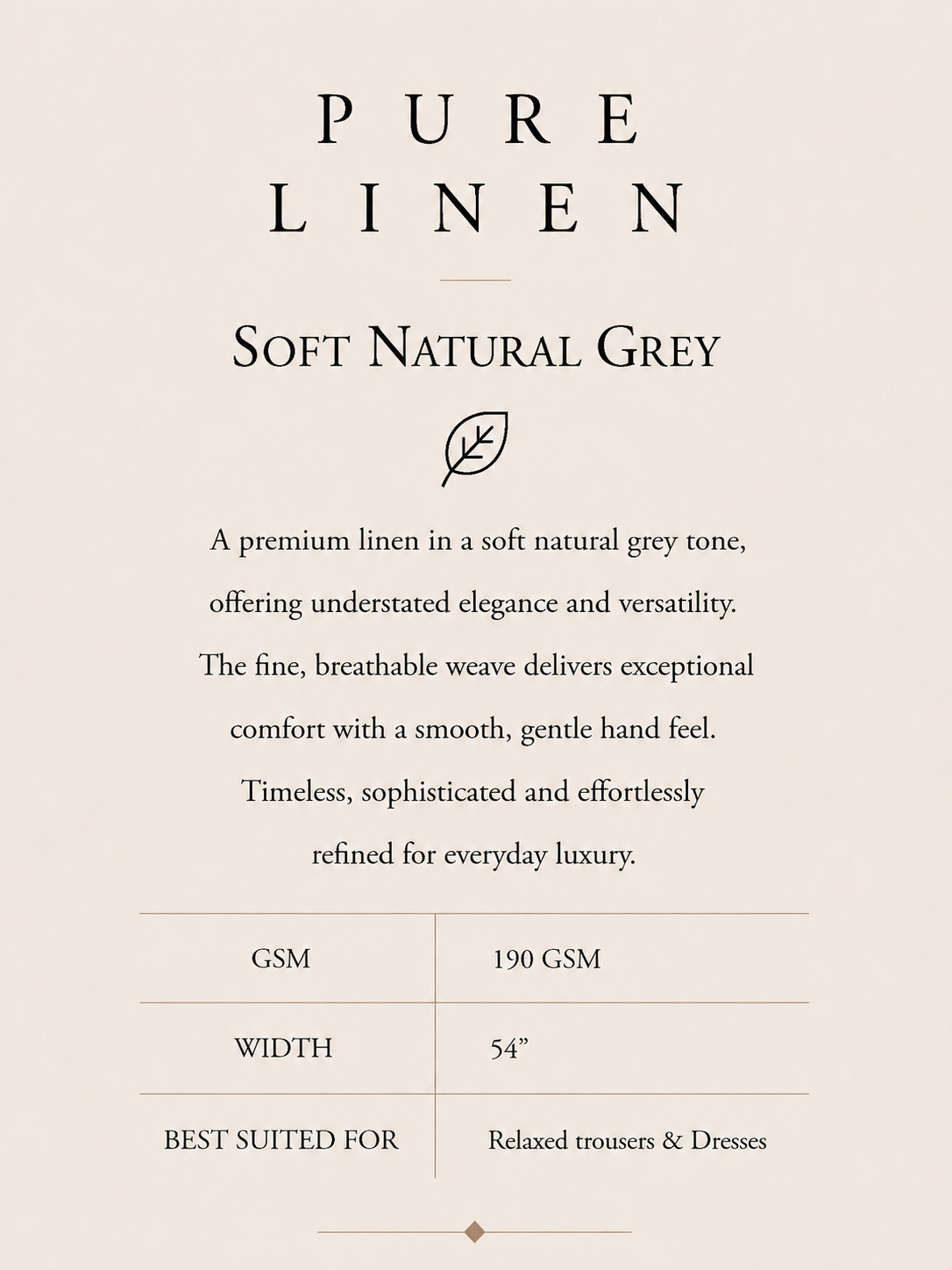 PURE LINEN - SOFT NATURAL GREY