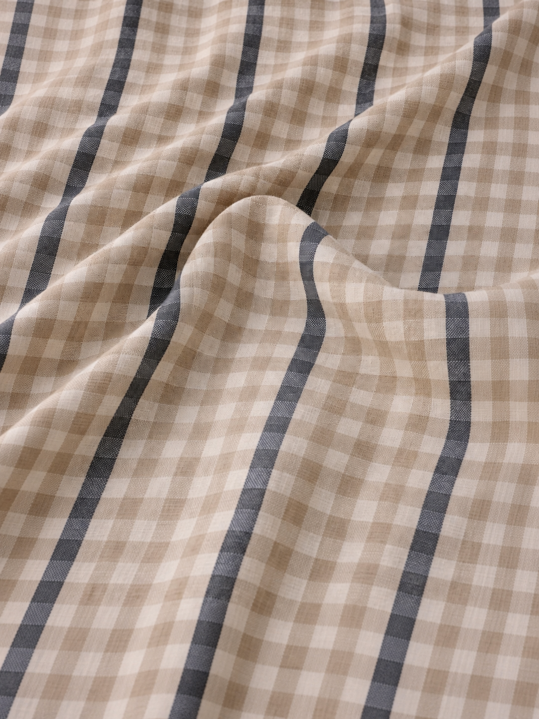 PURE LINEN FABRIC -CHECKERED