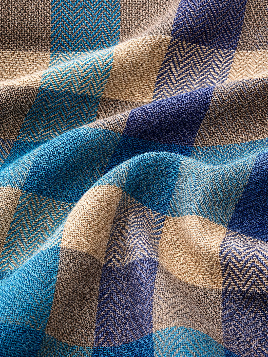 PURE LINEN- BLUE CHECKERED